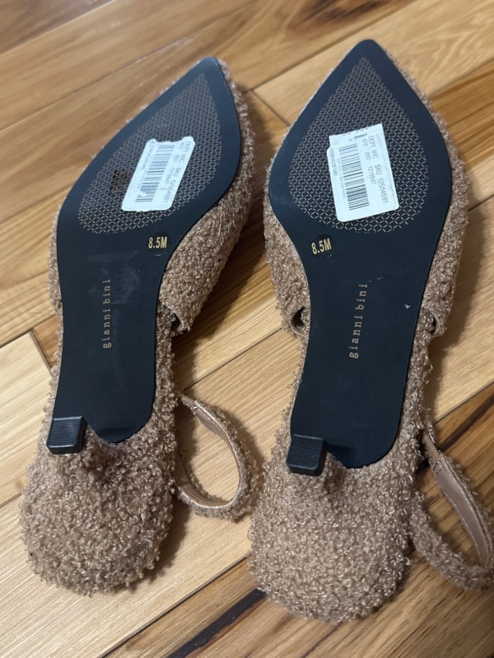Britnie Faux Shearling Kitten Heels Slingback Pumps - Picture 6 of 6